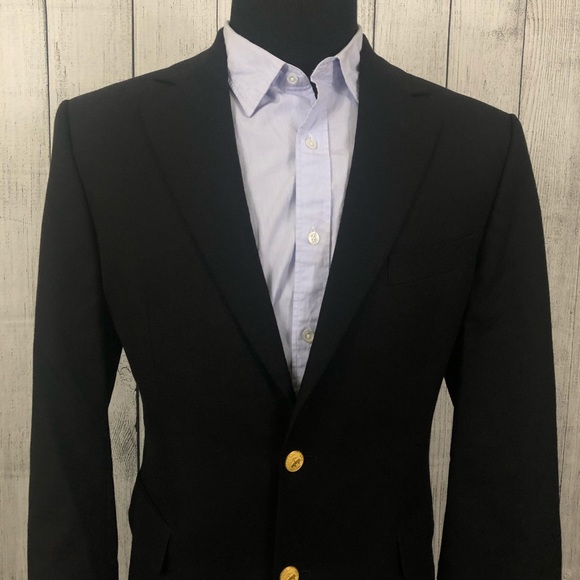 Brooks Brothers Other - Brooks Brothers 41R Black Gold Button Blazer